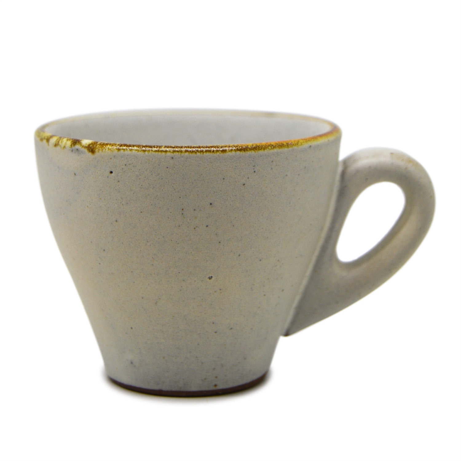 Italian coffee Cup S1 - 0015 Brown Rim Stoneware